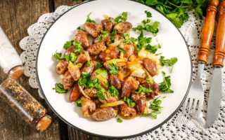 Сколько жарить куриные сердечки